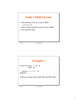 Static CMOS Circuits