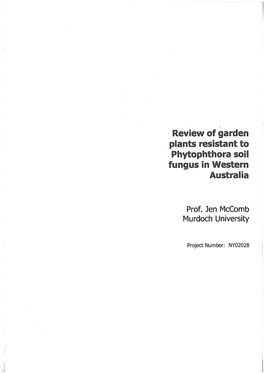 Review of Garden Plants Resistant to Phytophthora Soil Fungus 6N Western Australia