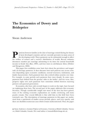 The Economics of Dowry and Brideprice