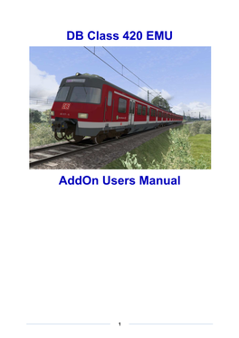 DB Class 420 EMU Addon Users Manual