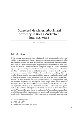 Aboriginal Advocacy in South Australia's Interwar Years