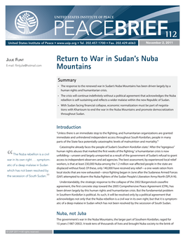 War in Sudan's Nuba Mountains