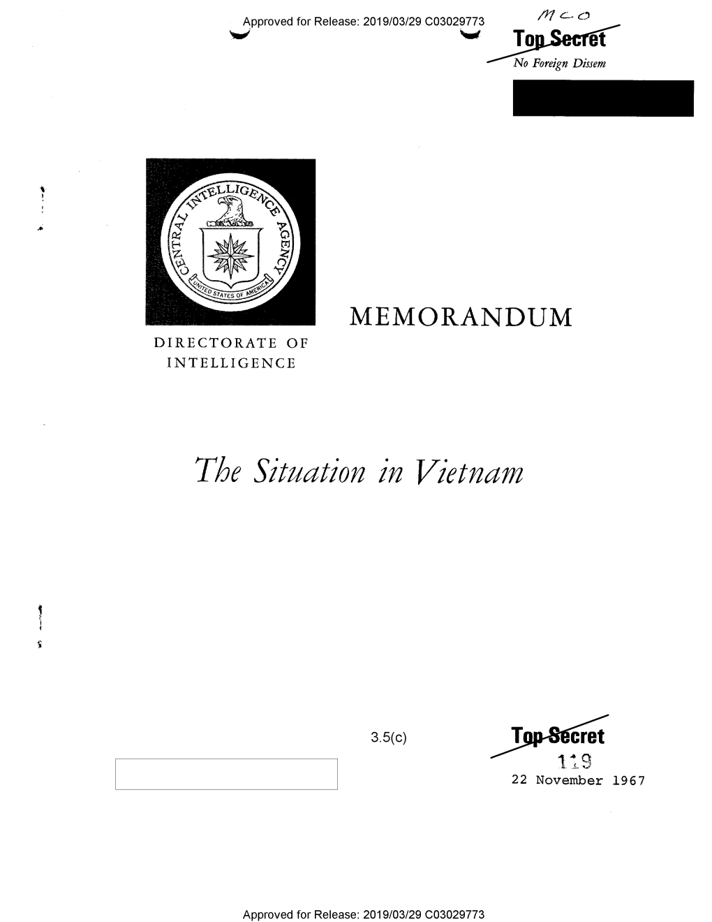 Report on the Situation in Vietnam, 22 November 1967
