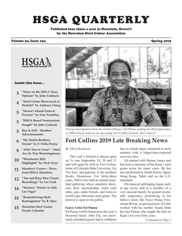 HSGA QUARTERLY Published Four Times a Year in Honolulu, Hawai‘I by the Hawaiian Steel Guitar Association