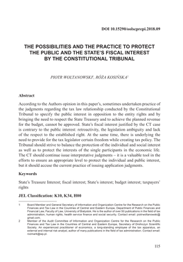 The Possibilities and the Practice to Protect the Public and the State's