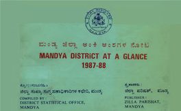 Mandya District at a Glance 1987-88