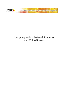 Scripting in Axis Network Cameras and Video Servers