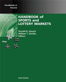 Handbook of Sports and Lottery Markets Handbooks in Finance
