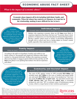 What Is the Impact of Economic Abuse Factsheet