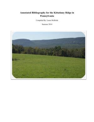 Annotated Bibliography for the Kittatinny Ridge in Pennsylvania