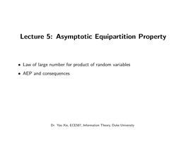 Asymptotic Equipartition Property