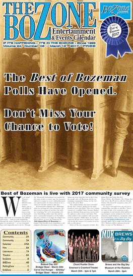 Contents Wbest of Bozeman Is Live with 2017