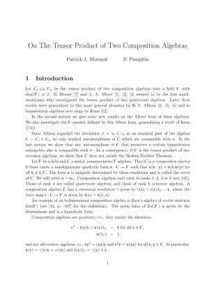 On the Tensor Product of Two Composition Algebras