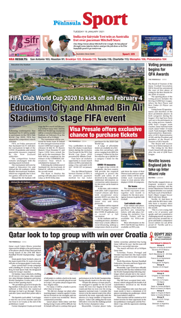 Education City and Ahmad Bin Ali Stadiums to Stage FIFA Event