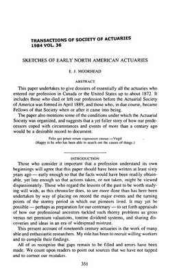 Transactions of Society of Actuaries 1984 Vol, 36