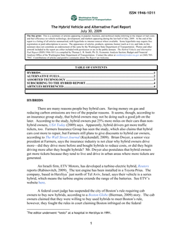 The Hybrid, Fuel, and Vehicle Report