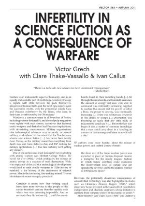 INFERTILITY in SCIENCE FICTION AS a CONSEQUENCE of WARFARE Victor Grech with Clare Thake-Vassallo & Ivan Callus