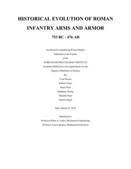 Historical Evolution of ​Roman Infantry Arms And