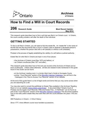 How to Find a Will in Court Records