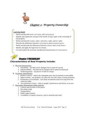 Chapter 2– Property Ownership