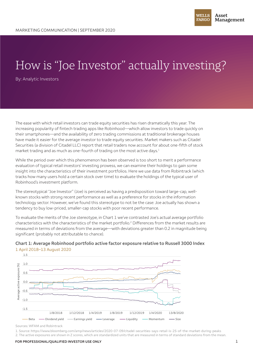 How Is “Joe Investor” Actually Investing? By: Analytic Investors