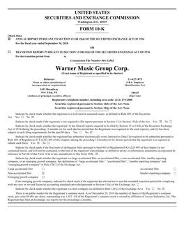 Warner Music Group Corp. | Form 10-K | 12/20/2018