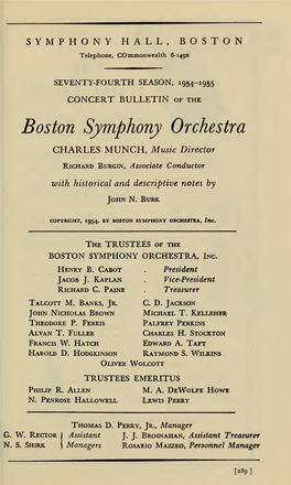 Boston Symphony Orchestra Concert Programs, Season