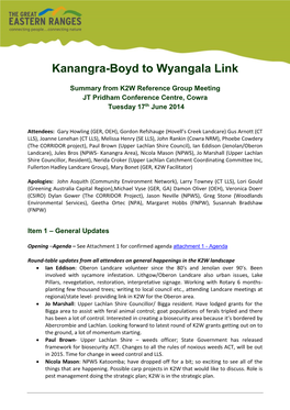 Kanangra Boyd to Wyangala Link Partnership