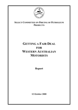 Getting a Fair Deal for Western Australian Motorists