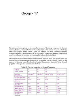 Group - 17 S4N4 on Oxidation with Chlorine Produces Trithiazyl Trichloride