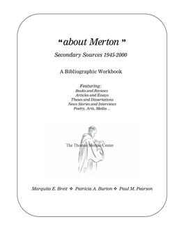 About Merton  Secondary Sources 1945-2000