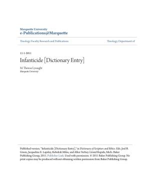 Infanticide [Dictionary Entry] M