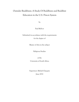 Outsider Buddhism: a Study of Buddhism and Buddhist Education in the U.S
