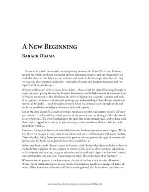 A New Beginning – Barack Obama