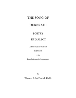 The Song of Deborah: Poetry in Dialect