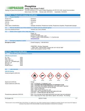 Phosphine Safety Data Sheet (180KB)