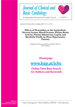 Effects of Moxonidine on the Sympathetic Nervous System