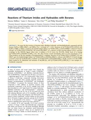 Reactions of Titanium Imides and Hydrazides with Boranes Simona Mellino,† Laura C