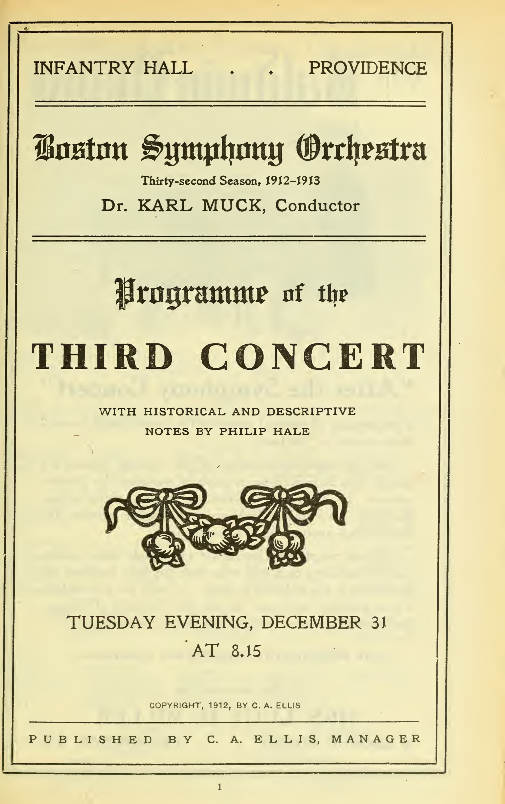 Boston Symphony Orchestra Concert Programs, Season 32,1912-1913, Trip