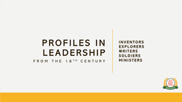 Profiles in Leadership from the 18Th Century