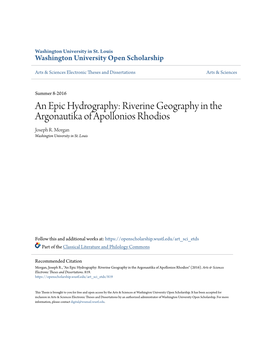 Riverine Geography in the Argonautika of Apollonios Rhodios Joseph R