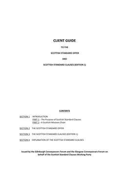 Client Guide for Scottish Standard Clauses (Edition 1)