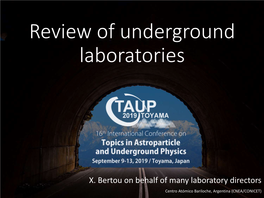 Review of Underground Laboratories