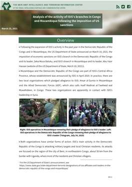 Analysis of the Activity of ISIS's Branches in Congo and Mozambique Following the Imposition of US Sanctions March 25, 2021