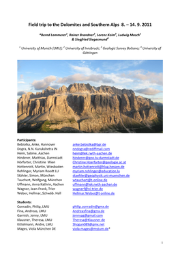 Geology of the Dolomites