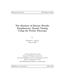 Exoplanetary Transit Timing Using the Perkin Telescope