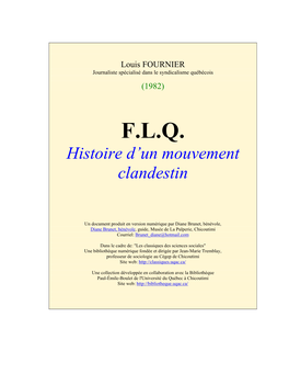F.L.Q. Histoire D'un Mouvement Clandestin