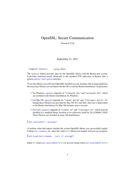 Openssl: Secure Communication