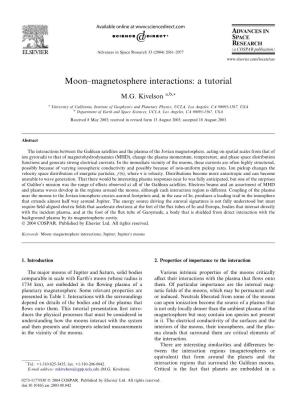 Moon–Magnetosphere Interactions: a Tutorial