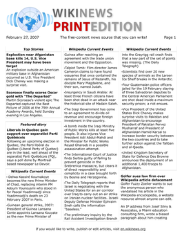 February 27, 2007 the Free-Content News Source That You Can Write! Page 1